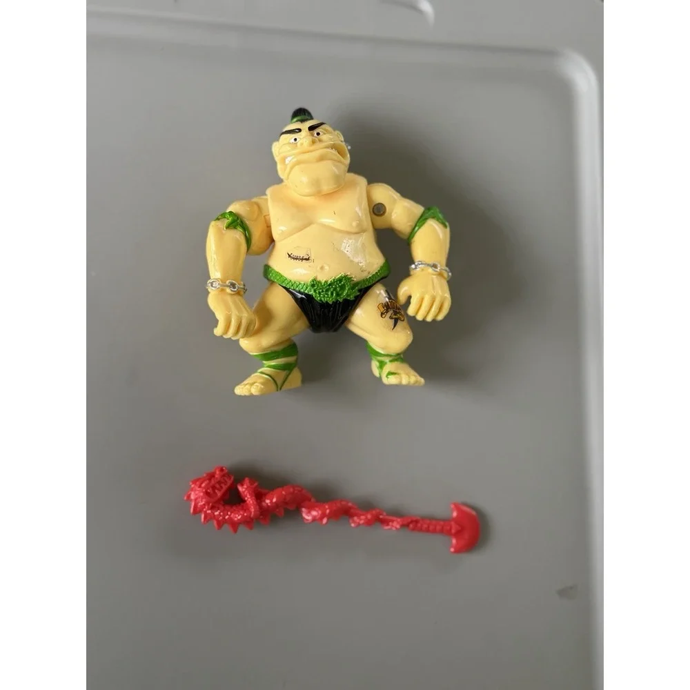 Vtg TMNT TATTOO figure B 100% COMPLETE original 1991 Ninja Turtles staff Zumo